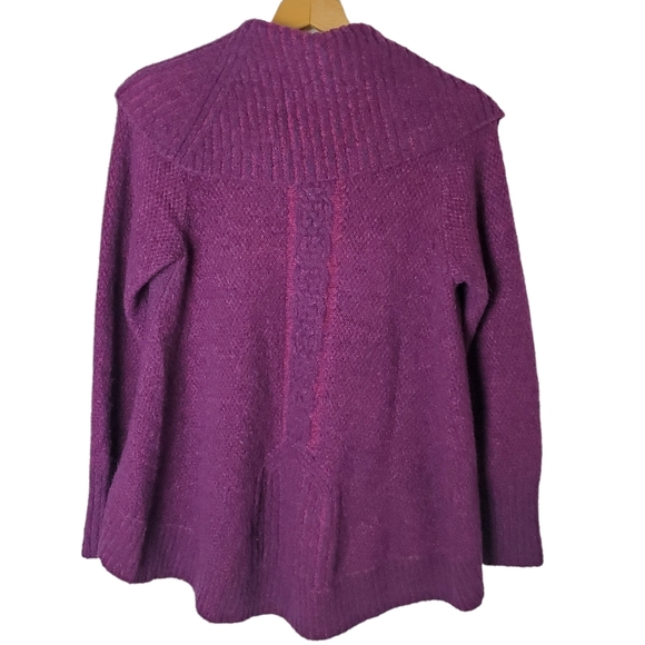 Anthropologie Wool Blend Cowl Neck Purple Sweater Size M - Picture 2 of 8